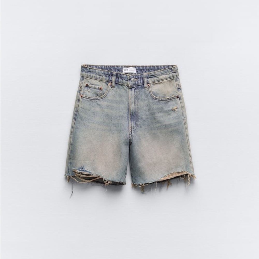 Zara Loose Fit Denim Shorts